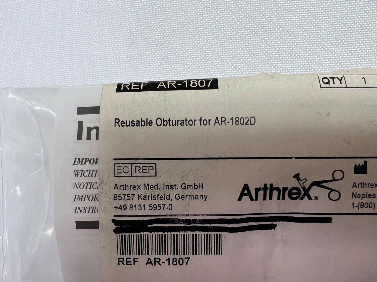 ARTHREX AR-1807 Reusable Obturator For AR-1802D — photo 2
