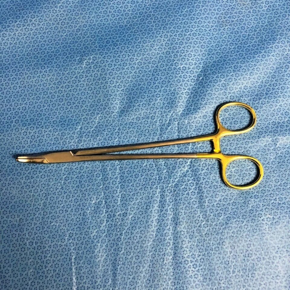 JARIT 121-210 Tungsten Carbide 8" Curved Carb-Bite Heaney Needle Holder