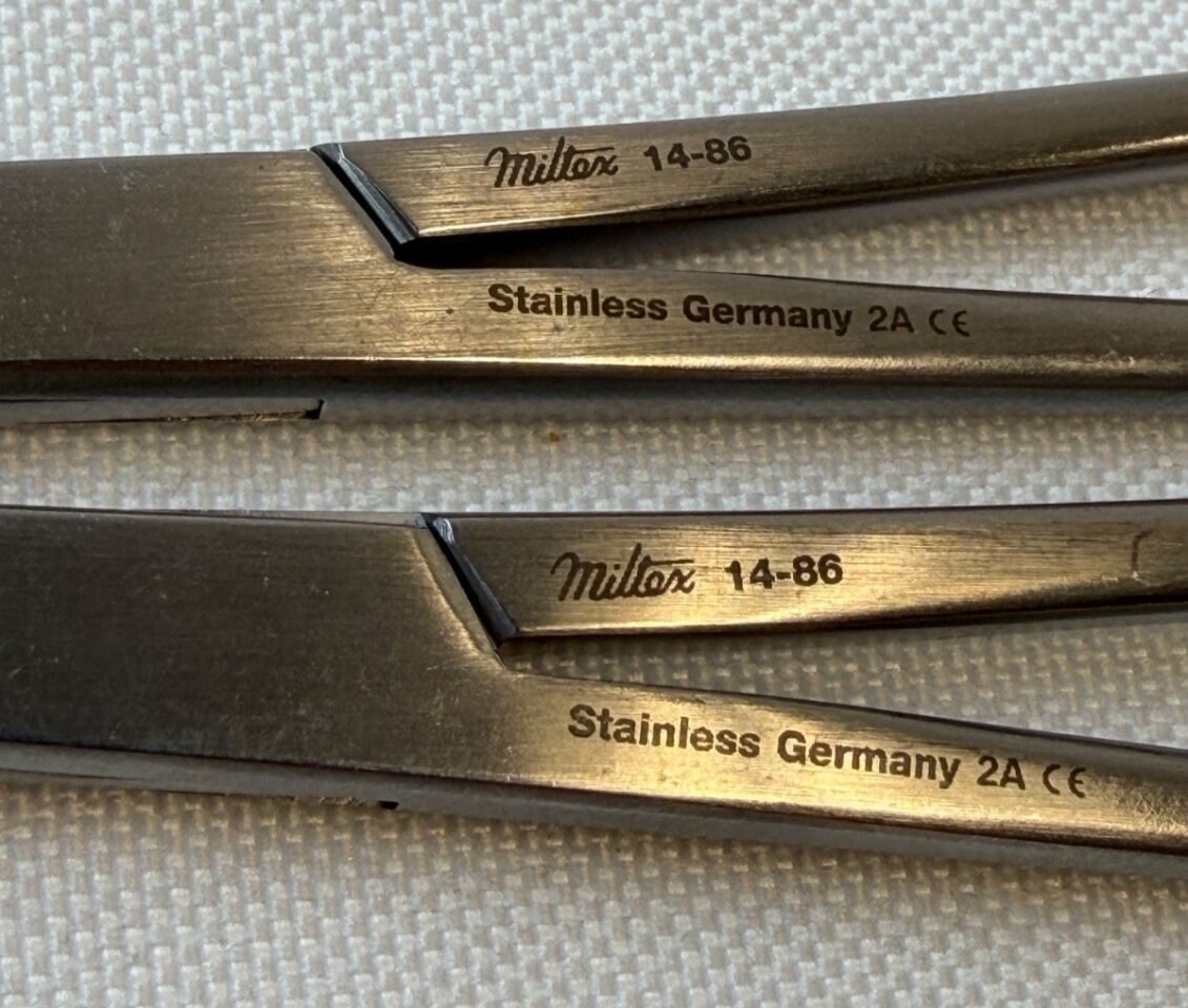 MILTEX 14-86 Pair of Blake Gall Stone Forceps Curved 8.25" 207mm — photo 2