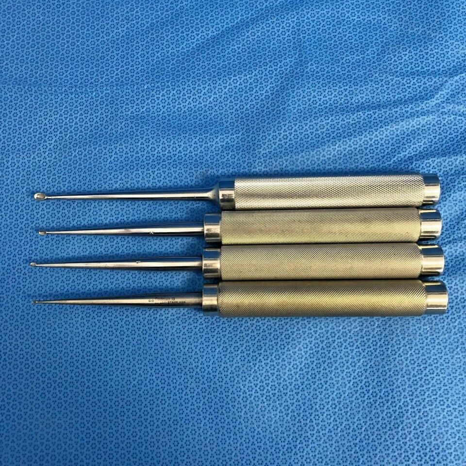 CODMAN Size 00-4 Set of 4 Straight 11" Cobb Curettes