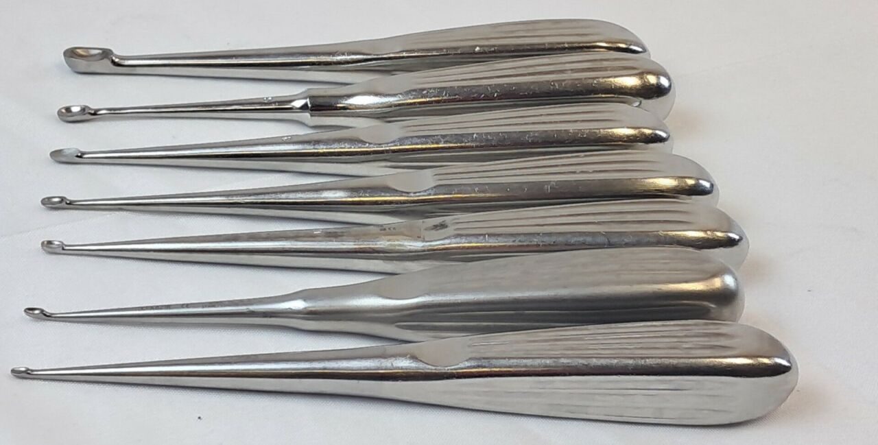 INTEGRA  7pc Bruns Straight Oval Cup Bone Curette Set — photo 3