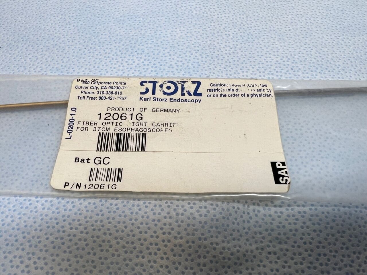 KARL STORZ 12061G Fiber Optic Light Carrier for 37cm Esophagoscopes — photo 2