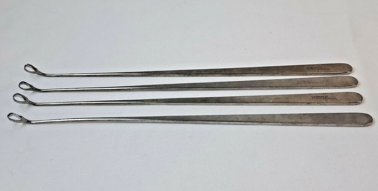 CODMAN 23-5670 Heaney Uterine Biopsy Curette 11.5" Oval Loop Serrated - Lot of 4 — photo 2