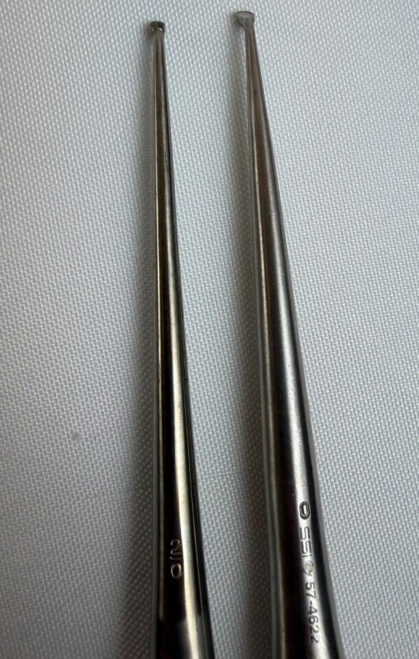 SYMMETRY MEDFIX JARIT AESCULAP CODMAN 8" Straight, Reverse Angle & Forward Angle Set  Symmetry Medfix Jarit Aesculap 8" Brun Bone Curettes Forward   Angled — photo 7