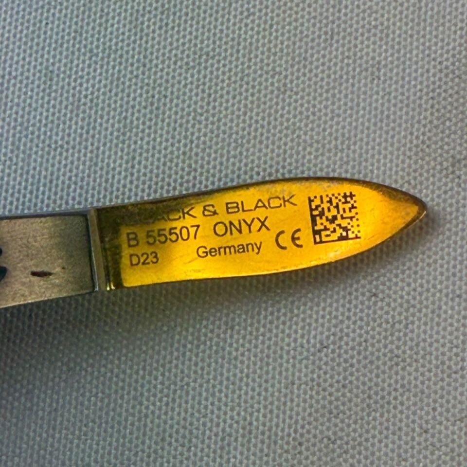 BLACK & BLACK SURGICAL B 55507 ONYX Castroviejo Diamond Dust Forcep 0.5mm x 4" — photo 2