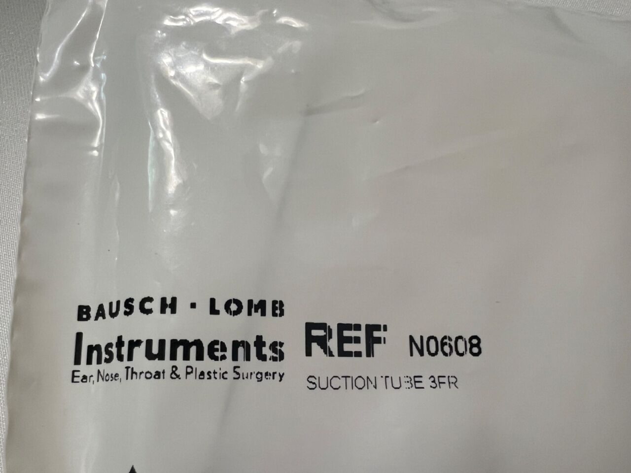BAUSCH & LOMB N0608 ENT Baron Suction Tube 3FR w/ Thumb Plate & Cutoff 5" Length — photo 2