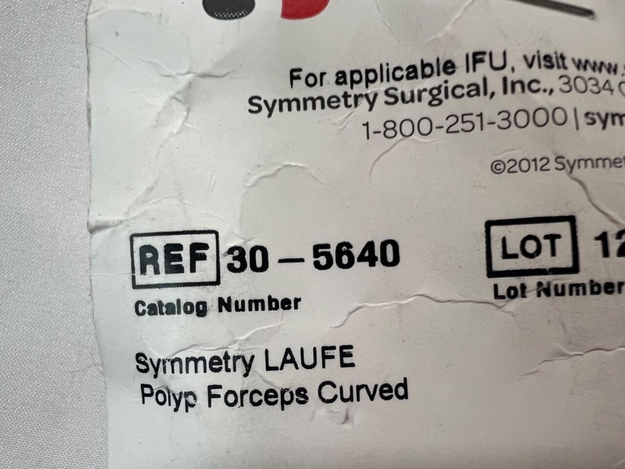 SYMMETRY 30-5640 Laufe Uterine Polyp Forceps Curved 8" Length OBGYN — photo 2