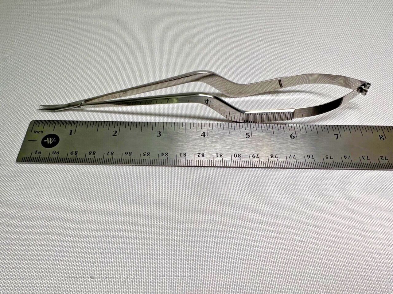 V. MUELLER NL3778 Jannetta Bayonet Scissors 9mm Curved Blades 7-1/4" — photo 5
