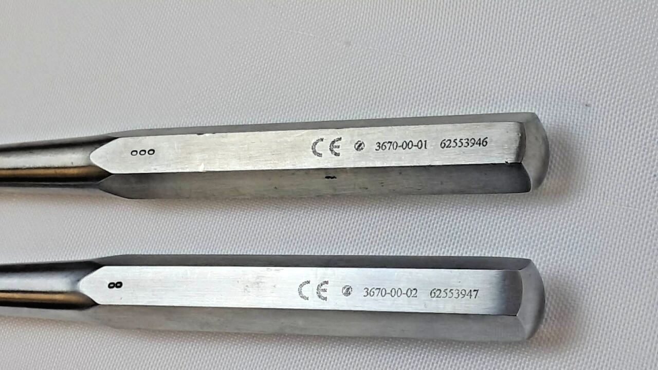 ZIMMER 3670-00-01 & 02 Brun Bone Curette Set 00 & 000 9" — photo 3