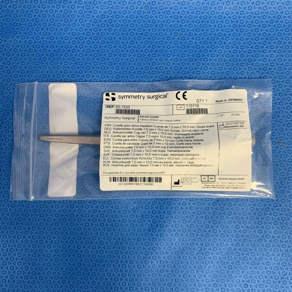 SYMMETRY SURGICAL 63-7535 Forward Angle Curette OL 90mm TW 7mm TL 10mm