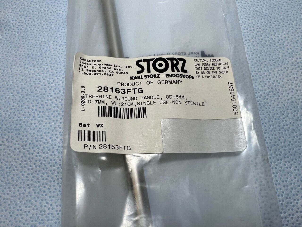 KARL STORZ 28163FTG Trephine 8mm Outter Diameter / 7mm Inner Diameter — photo 2