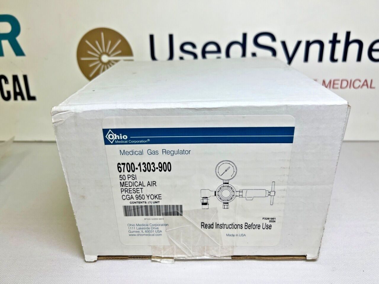 OHIO MEDICAL 6700-1303-900 Medical Gas Regulator, 50PSI YOKE — photo 1