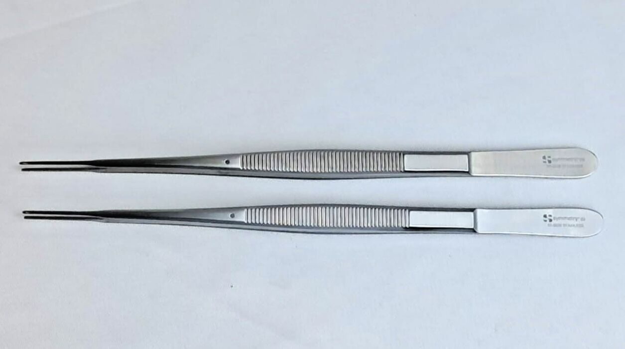 SYMMETRY 55-9039 Lot of 2 Micro Forceps 7 1/8" 1x2 Teeth — photo 2