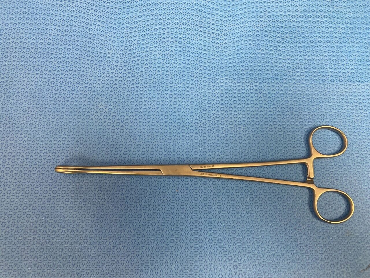 JARIT 114-107 Foerster Sponge Holding Forceps, Straight Serrated Jaws