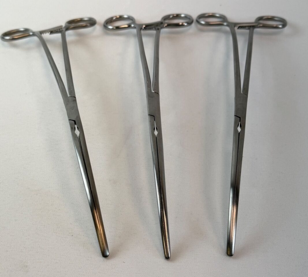PILLING 35-3602 Set of 3 DeBakey Aneurysm Aorta Clamp Curved 4" Jaw Length 10" — photo 6