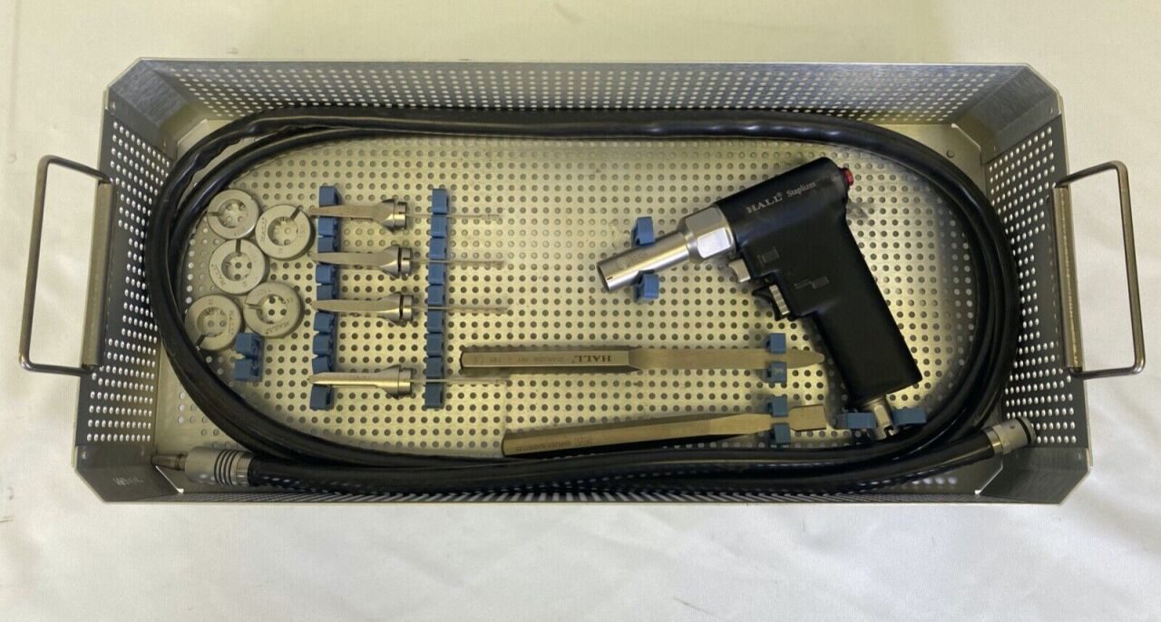 HALL w/ Sterilization Case T100 Pneumatic Metaphyseal Staplizer Set