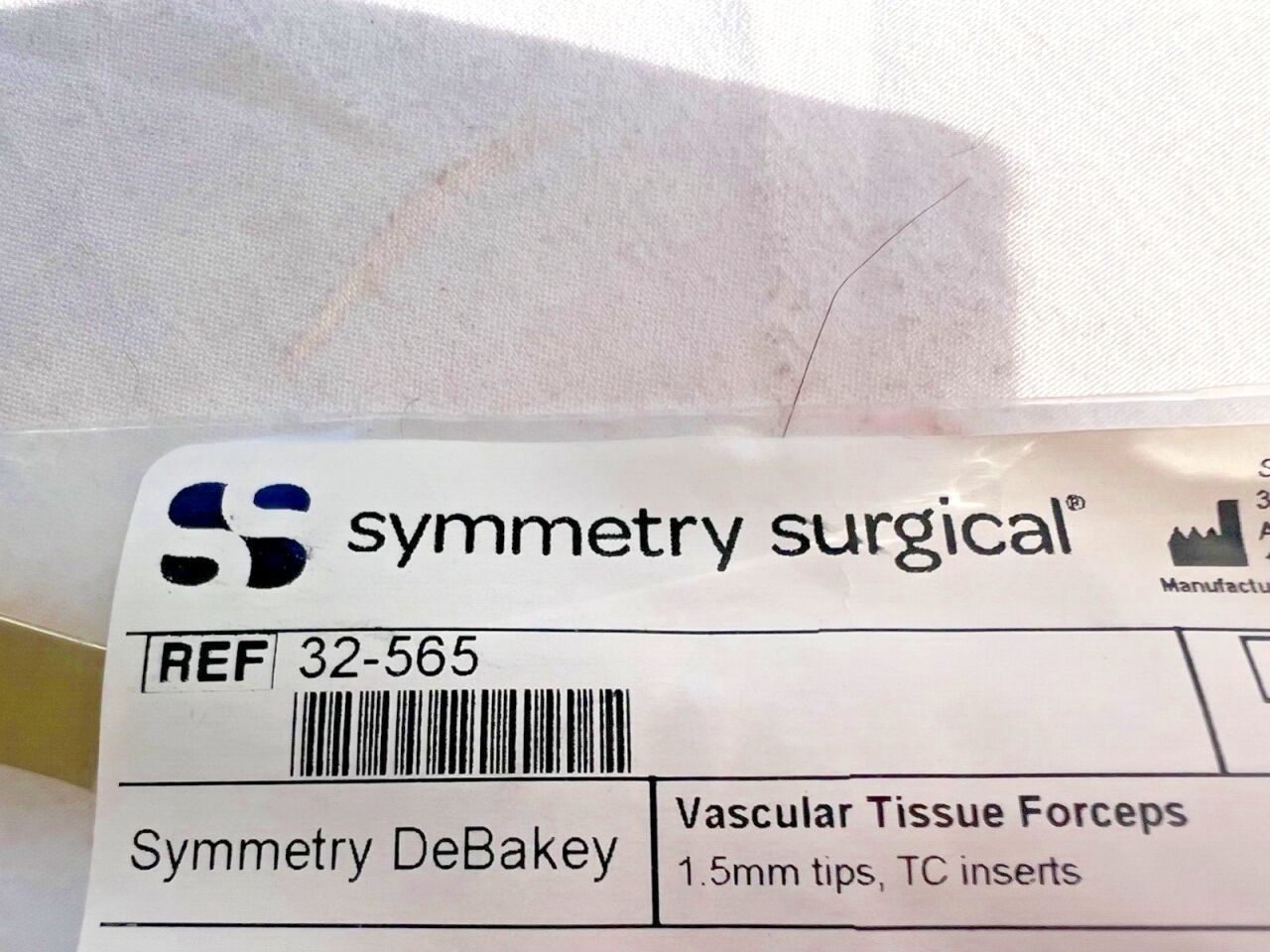 SYMMETRY SURGICAL 32-565 DeBakey Vascular Forceps 1.5mm Tips TC Inserts 7-3/4" L — photo 2