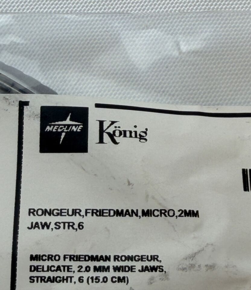 KONIG MEDLINE MDS1300203 Micro Friedman Rongeur 2mm Straight Jaw 6" — photo 3