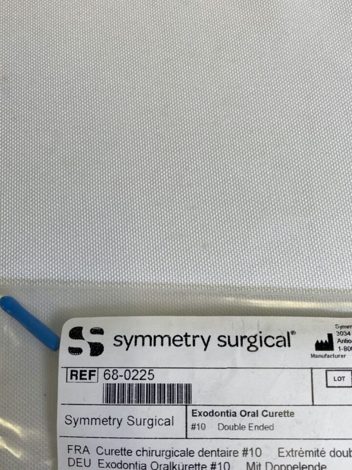 SYMMETRY SURGICAL 68-0225 Exodontia Oral Curette #10 Dual Ended 7" Oral Surgery — photo 2