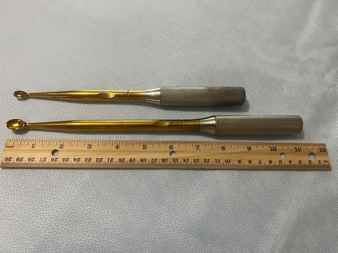 Size 3 Length 9" / Size 6 Length 11" Gold Orthopedic Cup Curettes — photo 4