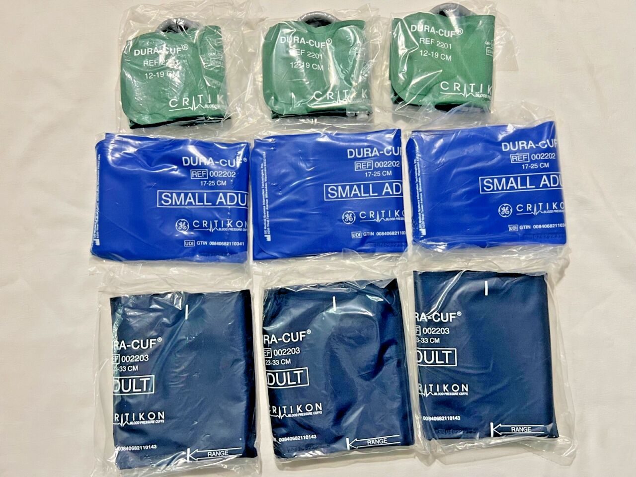 DURACUF 2201 2202 2203 Blood Pressure Cuffs Child & Adult Sizes - Set of 6