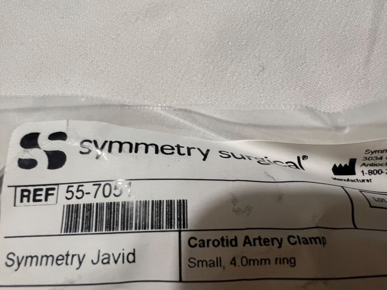 SYMMETRY SURGICAL 55-7051 4mm Ring X 6-3/4" L Javid Carotid Small Artery Clamp — photo 3