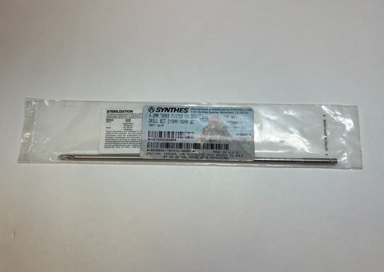 SYNTHES 356.982 Calibrated 4.0mm 3-Flute Drill Bit (NEW) Drill Bit — photo 2