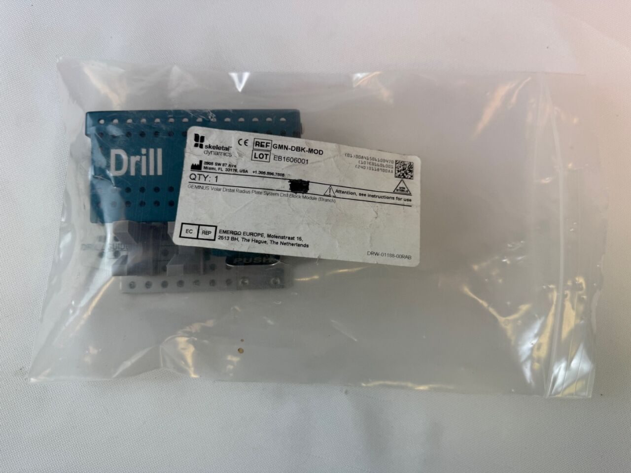SKELETAL DYNAMICS GMN-DBK-MOD Geminus Volar Distal Radius System Drill Block Case — photo 1