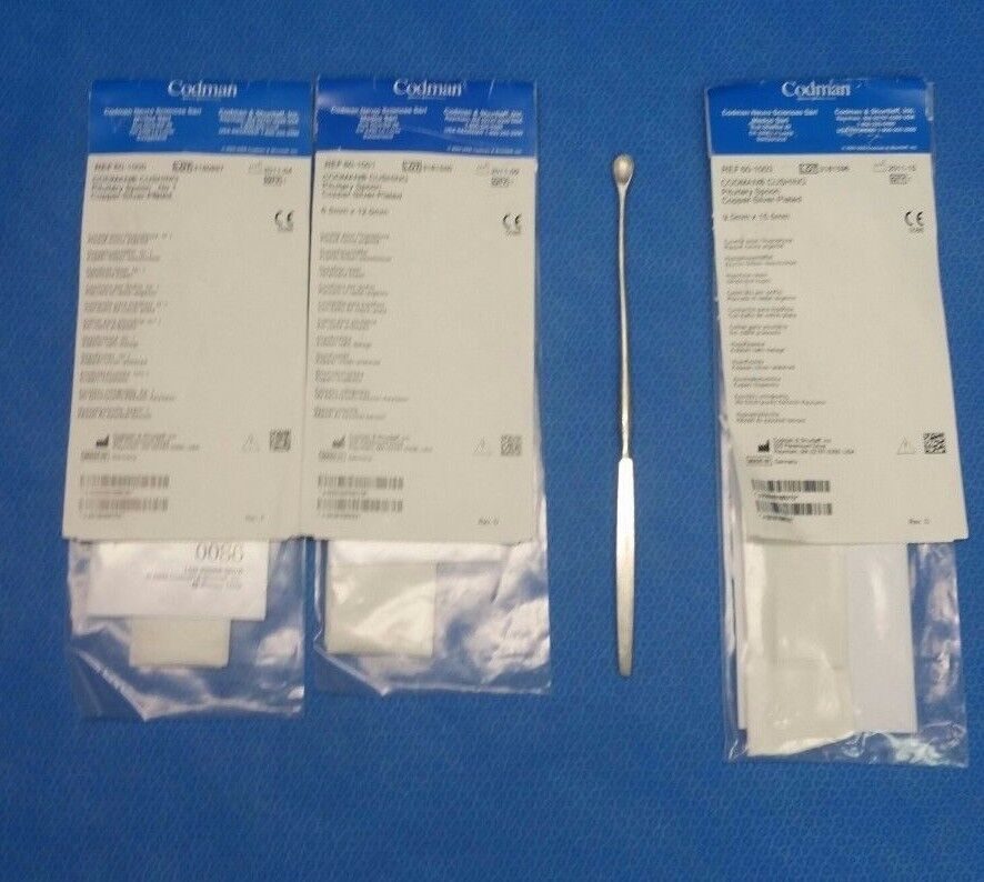 CODMAN 60-1000/1/2/3 Lot of 4 Cushing Pituitary Spoons Sizes 1/2/3/4