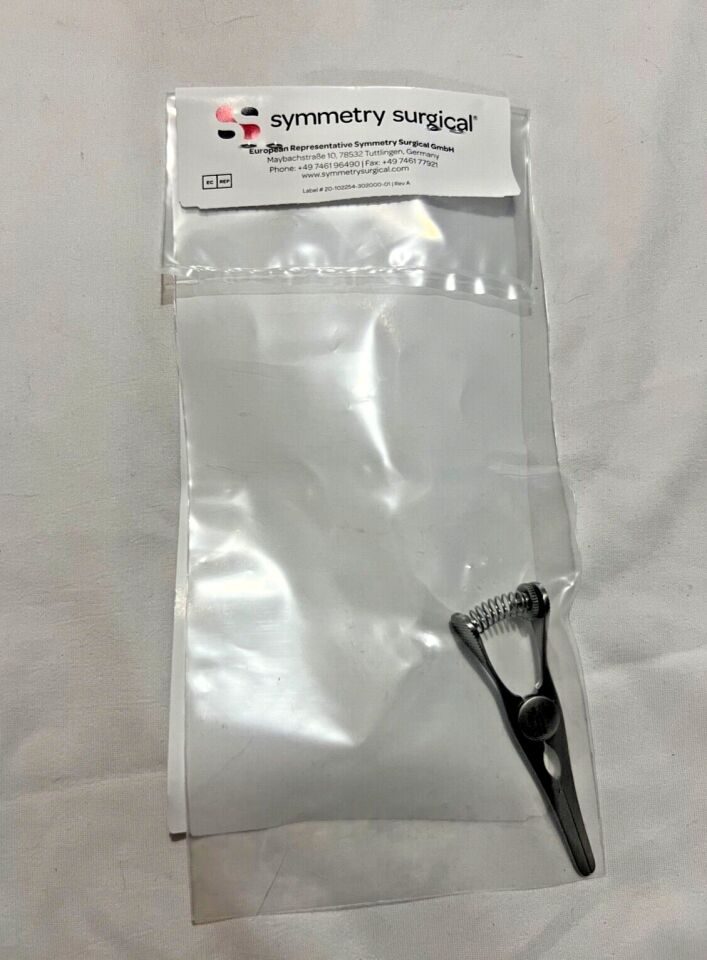 SYMMETRY SURGICAL 37-1051 Glover Straight Bulldog Clamp 27mm Jaw X 3-1/8" Length — photo 1
