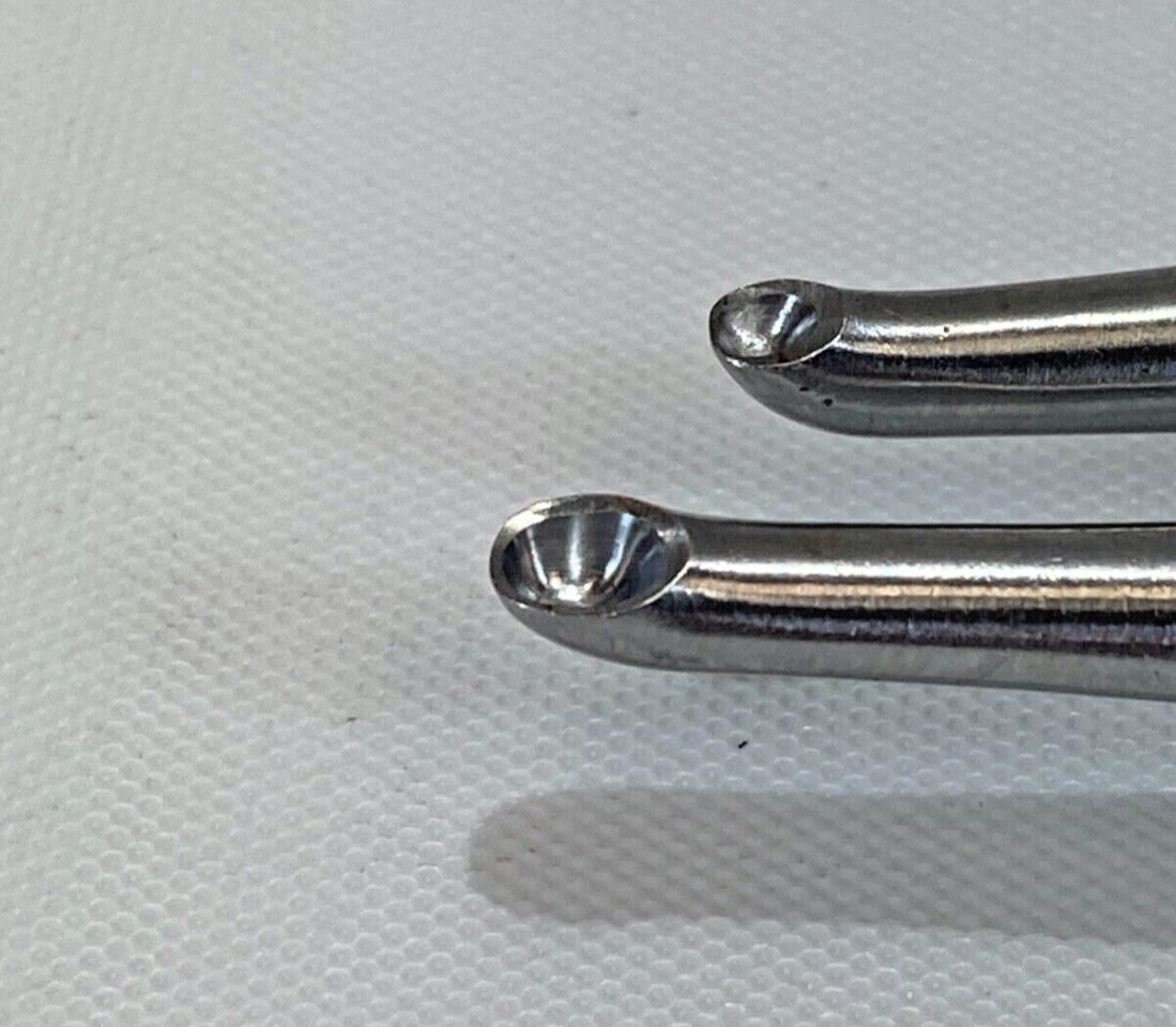 RICHARDS  Spratt Solid Hex Handle 7" Bone Curettes 00 & 000 Orthopedics Pair — photo 5