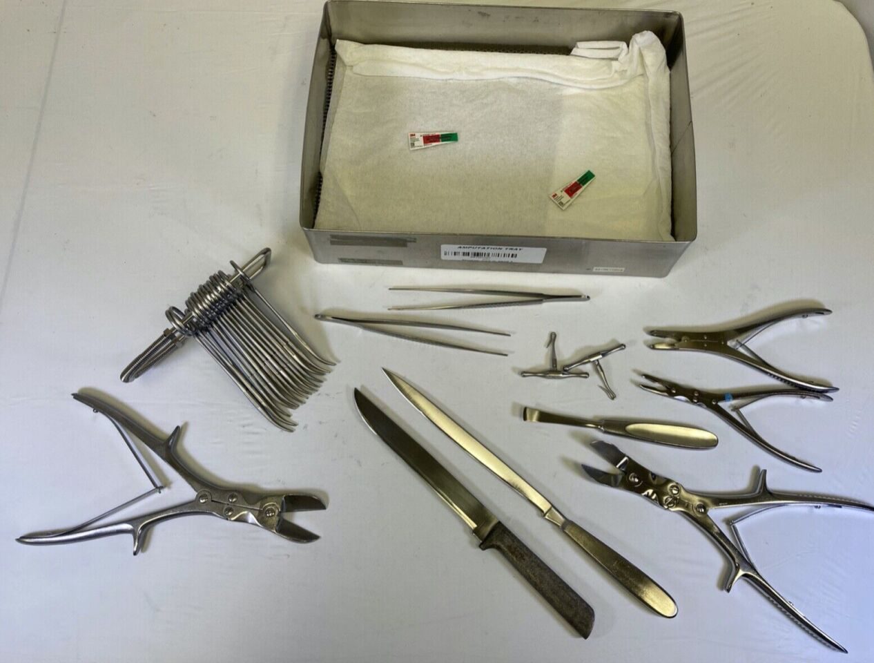 VARIOUS  24 Piece Jarit Codman Amputation Tray w/ Sterilization Basket — photo 1