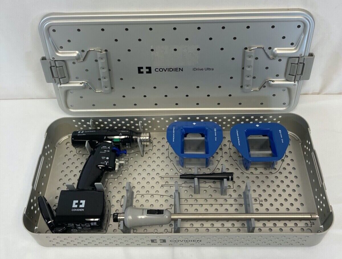 COVIDIEN iDrive Ultra Powered Linear Stapler Set w/ Autoclavable Case & Lid