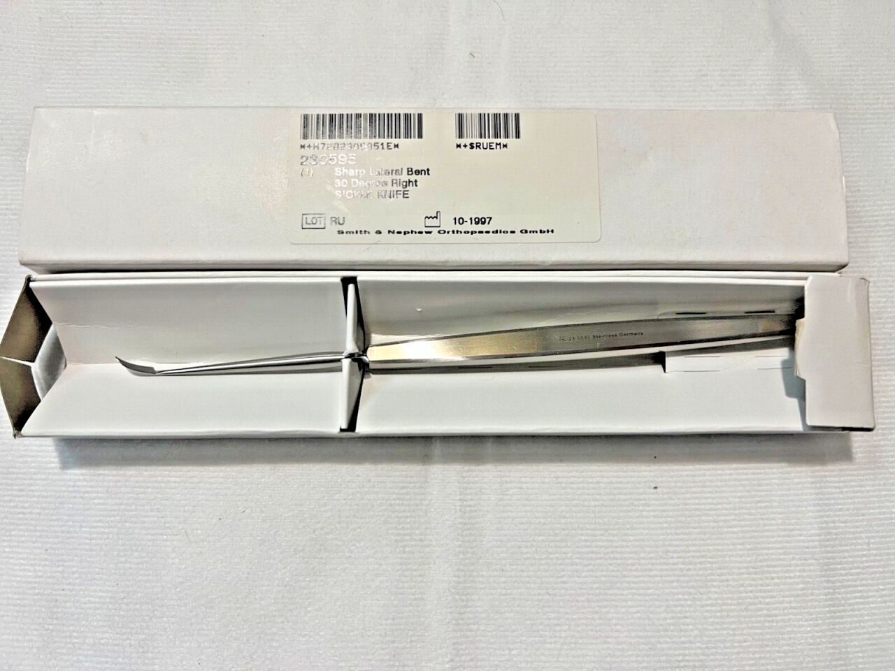 RICHARDS 23-0595 Sickle Laryngectomy Knife 30deg Curved Sharp 7-1/2"