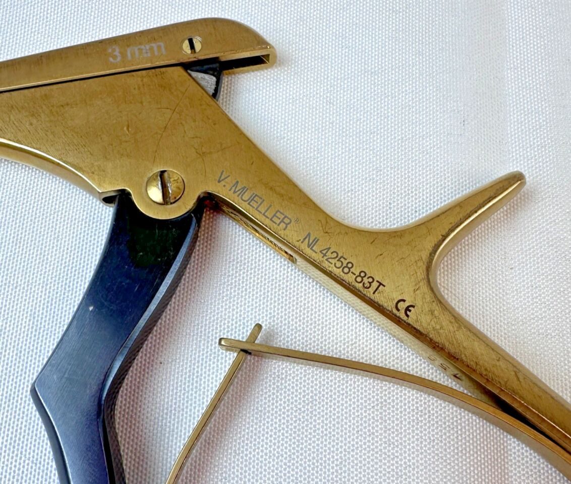 V. MUELLER NL4258-83T 3MM Thin Footplate 40deg Upcut Bite Micro Kerrison Rongeur — photo 3