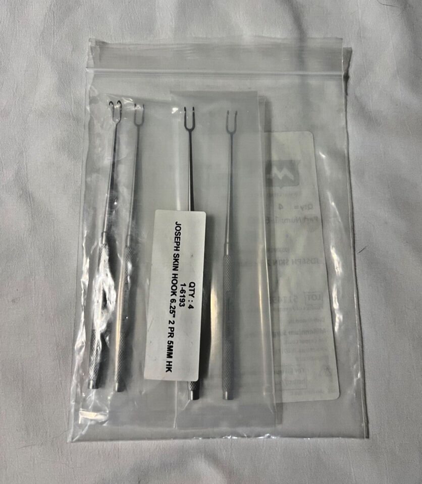 MILLENNIUM SURGICAL 1-6193 Joseph Skin Hooks 2 Prong 5mm Set of 4 — photo 1