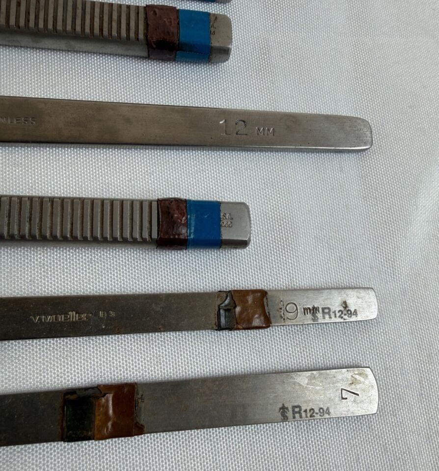 V. MUELLER 16 14 12 10 9 & 7mm Set of 6 Straight Osteotomes — photo 6