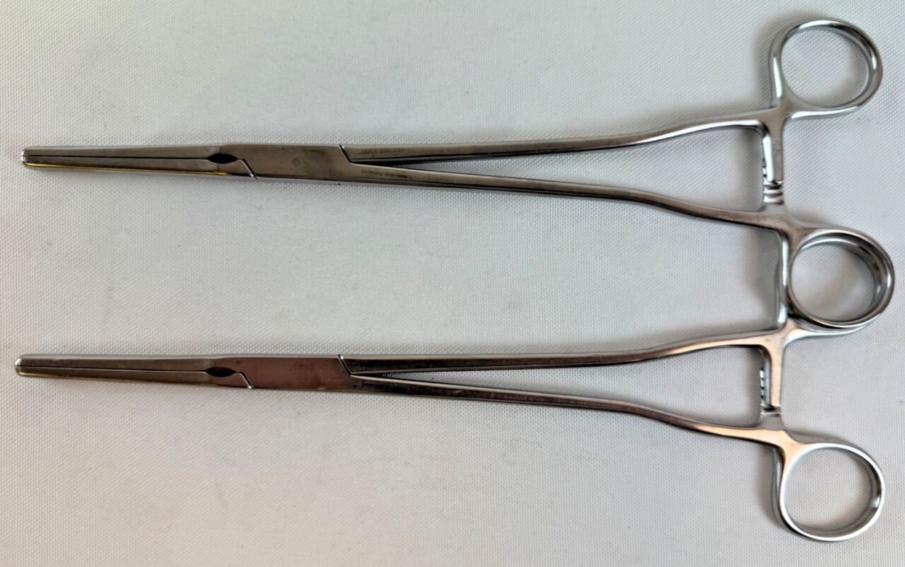JARIT 505-284 Pair of Z Hysterectomy Forceps Straight 10" OBGYN — photo 1