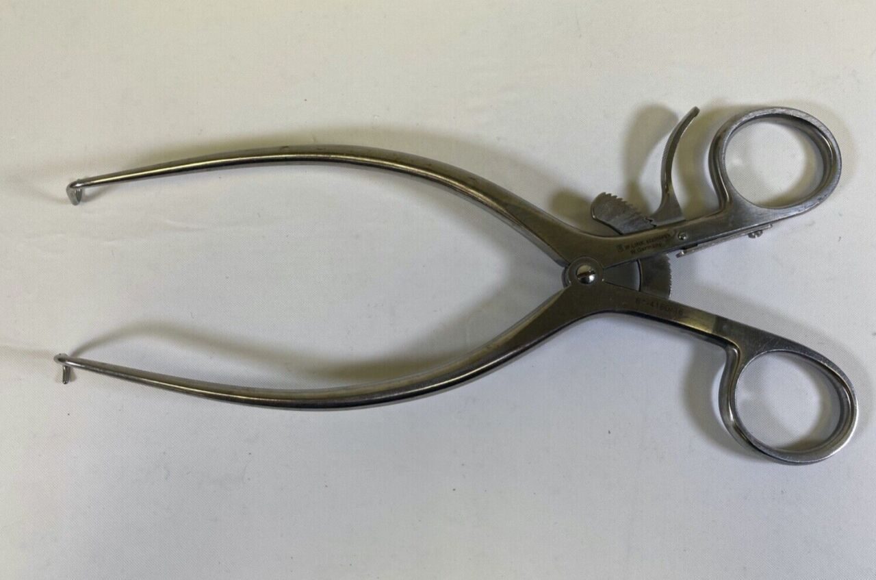 W. LINK 64-4160/16 Kolbel Soft Tissue Retractor 190mm Single Prong Straight Fine