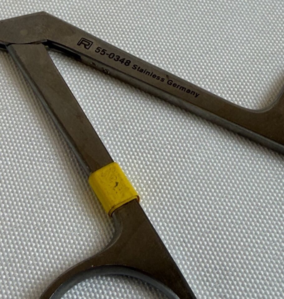 RICHARDS 55-0348 Micro Scissors Sharp Curve Left Forceps 3.5" Shaft ENT — photo 2