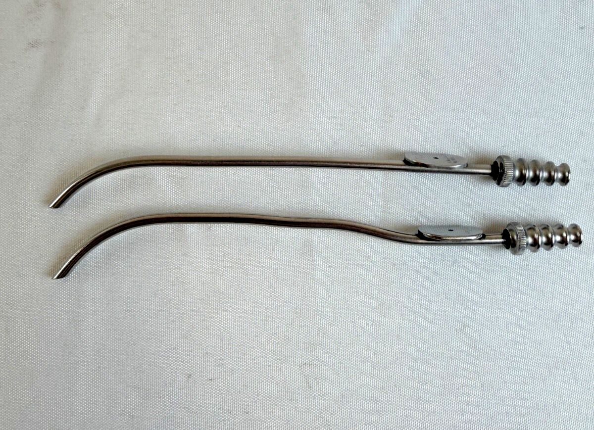 V. MUELLER NL1930 Pair of Adson 11Fr Curved 6" Suction Tubes