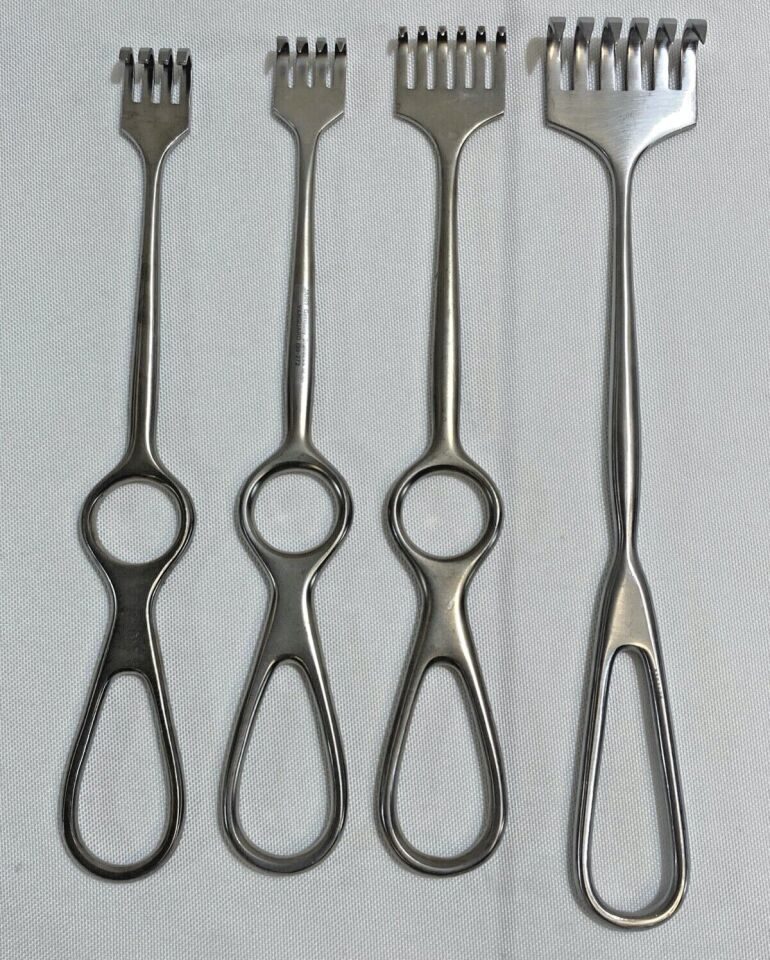 JARIT  Volkman Retractors Sharp & Blunt Prong Orthopedic Trauma, Set of 4