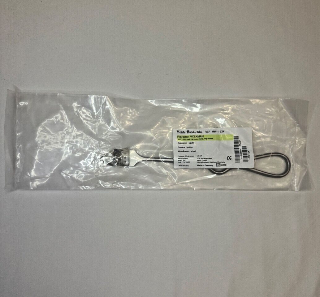 INTEGRA MILTEX 11-534 Volkman Retractor 8in. 4 Prongs Sharp Ring Handle
