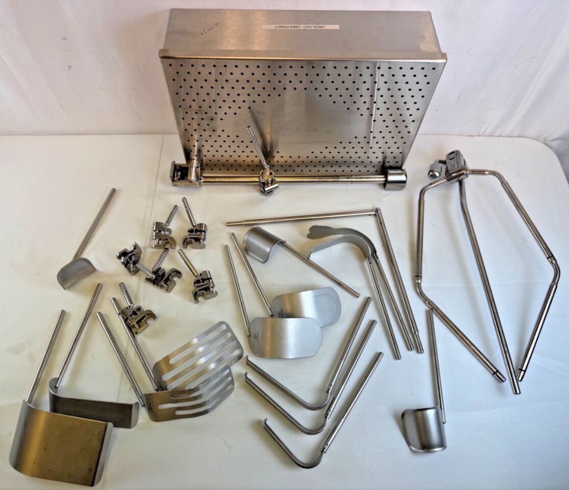 OMNI-TRACT Wishbone Table Mounted Urology 23 Piece  Surgical Table Mounted Wishbone Retractor w/ Case Urology