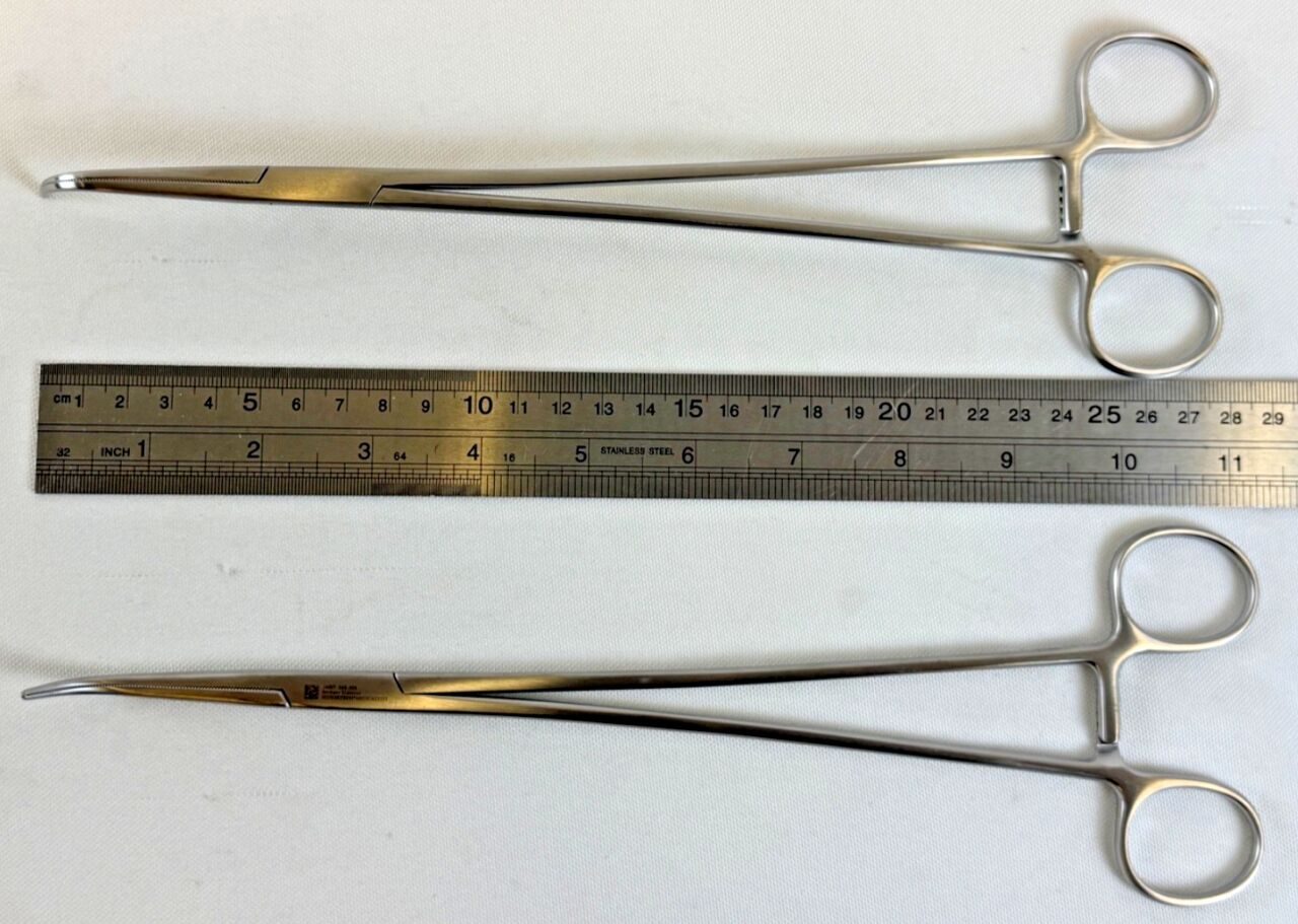 JARIT 305-385 Pair of Mixter Forceps Delicate Full Curve Serrated Blades — photo 6