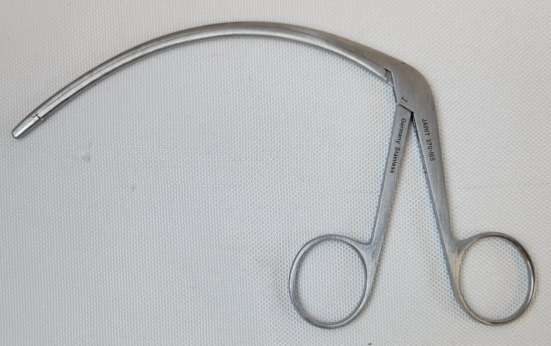 JARIT 270-185 Carroll Tendon Retriever Curved Shaft Serrated Jaws — photo 1