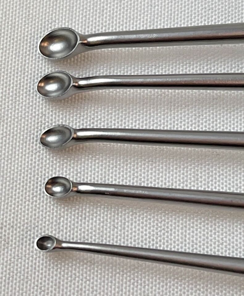 SYMMETRY SURGICAL Bruns Hollow Handle Reverse Angle 9" 1-0000 Set of 5 Curettes — photo 3