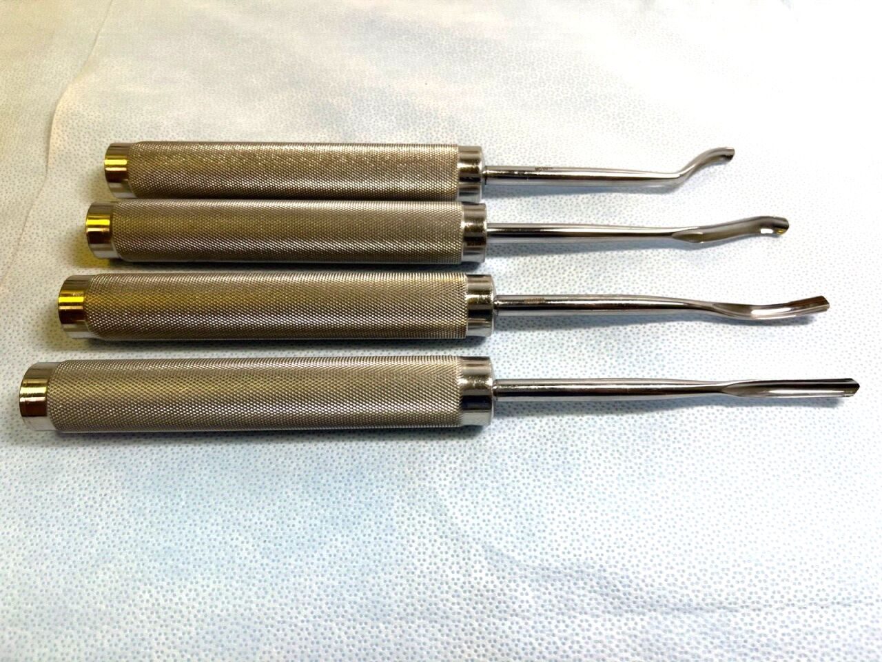 Set of 4 Straight & Curved Orthopedic Stainless Steel Gouges — photo 1