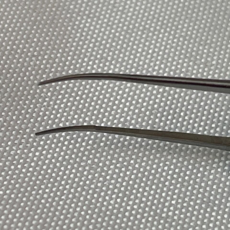 AMBLER 9642E Jaffe Tying Forceps 4" Very Delicate 6mm Platform Curved Smooth Jaw — photo 5