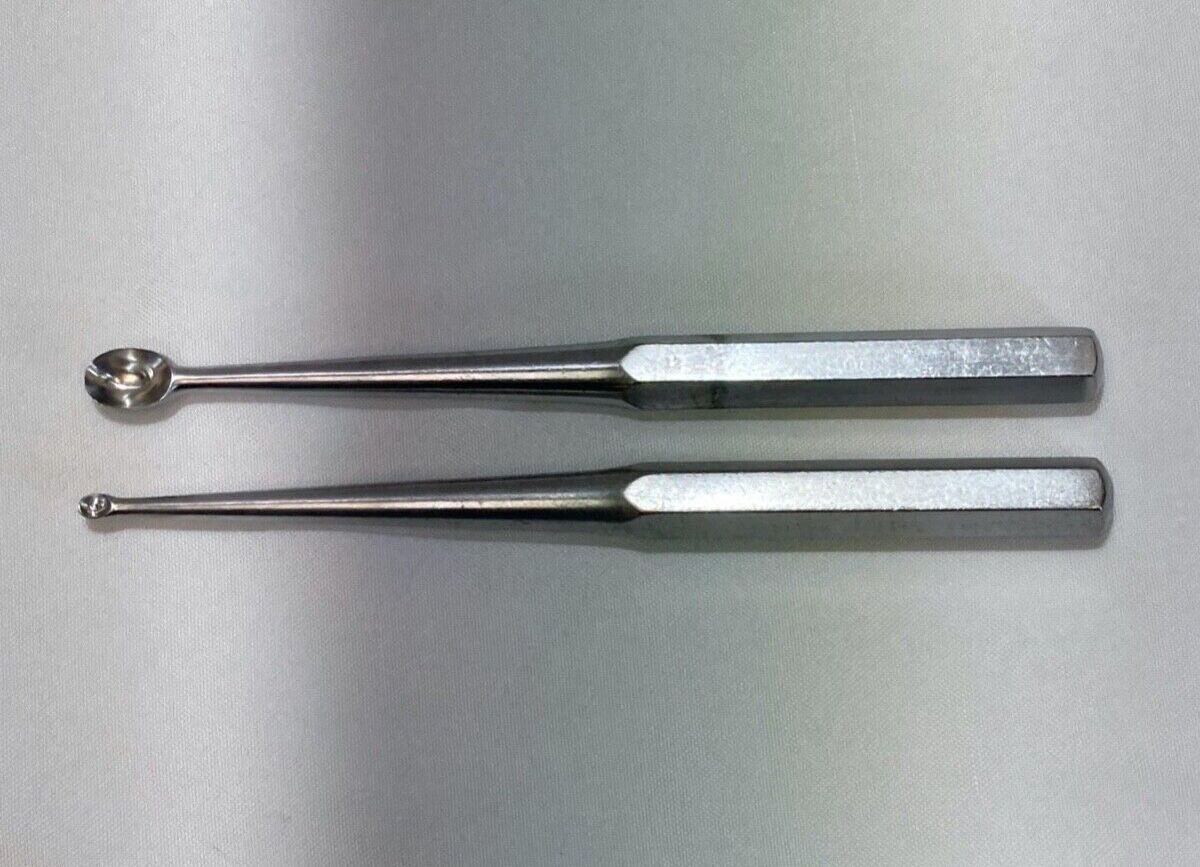 RICHARDS 11-1412 11-136 Pair of Bone Curettes 14x20 & 5x8 X 9" Straight Cups